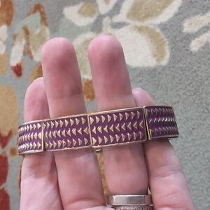 Lia Sophia Gold-Tone Bracelet with Purple Enamel Panels